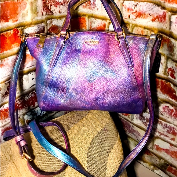 Coach Handbags - Authentic Coach Kelsey Rainbow Multi Color Leather Crossbody Bag/Satchel/ Purse